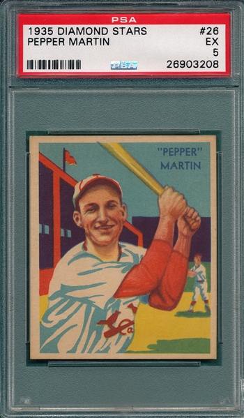 1934-36 Diamond Stars #26 Pepper Martin PSA 5