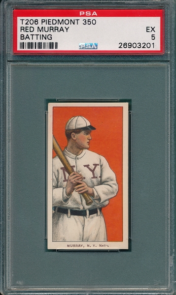 1909-1911 T206 Murray, Batting, Piedmont Cigarettes PSA 5