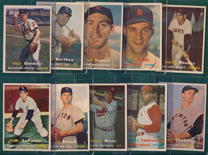 1957 Topps Lot of (16) W/ Mazeroski, Rookie, *Crease Free*