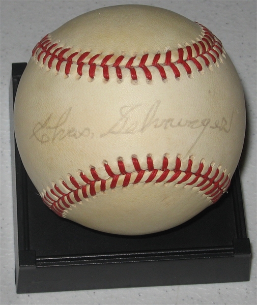 Lot of (4) Autographed Baseballs Colavito, Schoendienst, Gehringer & Ryan