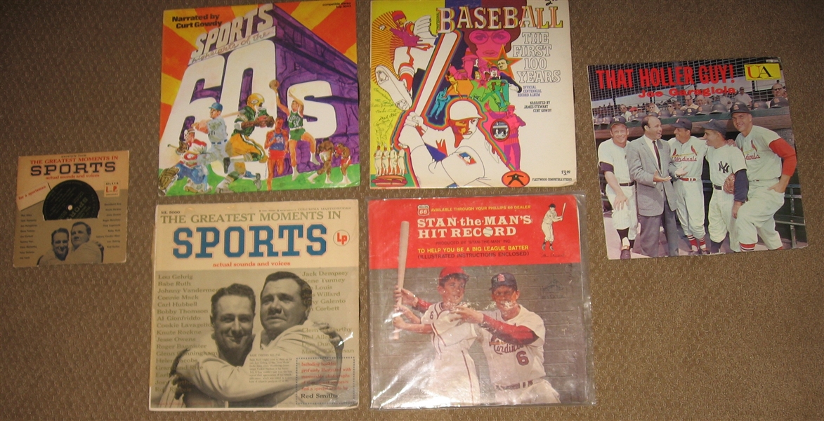 Baseball LPs Lot of (6) Gehrig & Ruth