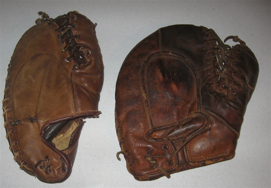 Jimmie Foxx & Johnny Mize 1st Base Baseball Gloves Lot of (2)