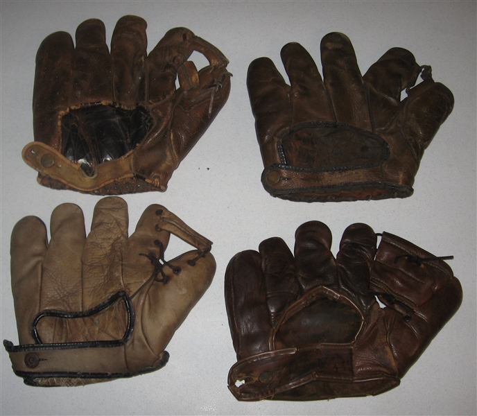 Split Finger Baseball Gloves Lot of (4) 