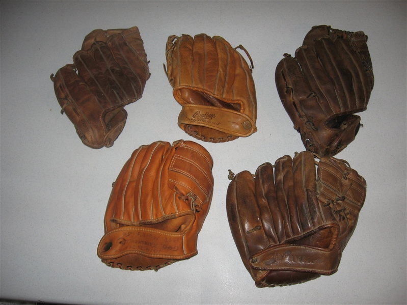 HOF Signature Baseball Gloves Lot of (5) 