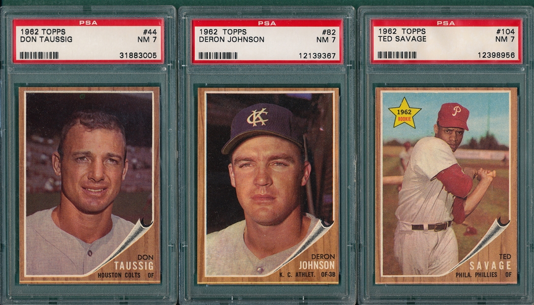 1962 Topps Lot of (5) W/ #85 Gil Hodges PSA 7
