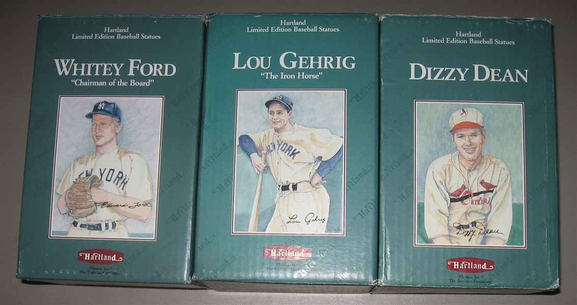 1991 Hartland Statues Lot of (3) W/ Ford, Dean & Gehrig