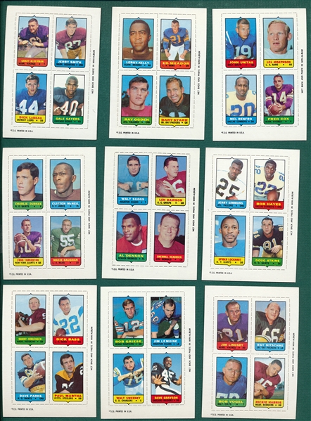 1969 Topps FB 4 in 1 Lot of (34) W/ Sayers