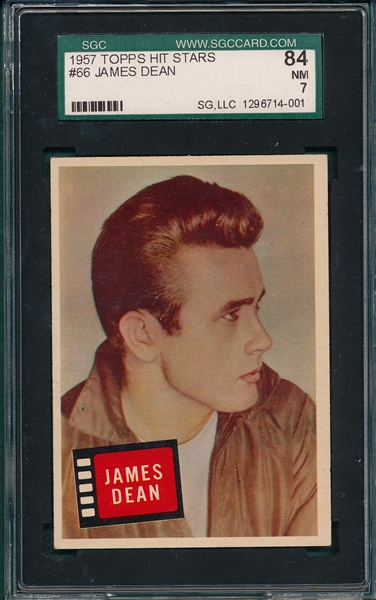 1957 Topps Hit Stars #66 James Dean SGC 84