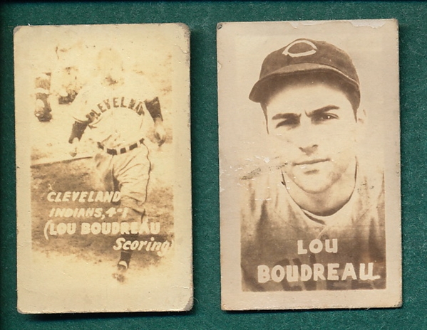 1948 Topps Magic Photo Baseball Lot of (2) W/ Lou Boudreau
