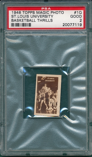 1948 Topps Magic Photo Basketball Thrills Complete Series Q, Lot of (5) #1Q PSA 2