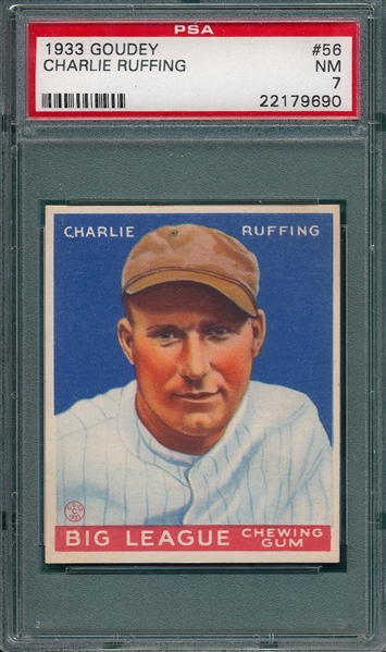 1933 Goudey #56 Charlie Ruffing PSA 7
