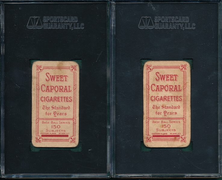 1909-1911 T206 Griffith, Port, & Tom Jones Sweet Caporal Cigarettes Lot of (2) SGC 