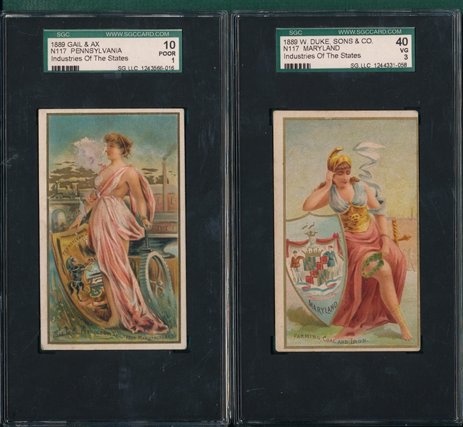 1889 N117 Industries of the States Pennsylvania & Maryland, Lot of (2) SGC 