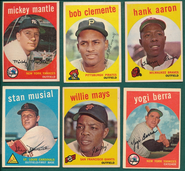 1959 Topps Baseball Complete Set (572) W/ Koufax PSA 6.5 & Gibson, Rookie, High Number PSA 6