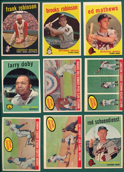 1959 Topps Baseball Complete Set (572) W/ Koufax PSA 6.5 & Gibson, Rookie, High Number PSA 6