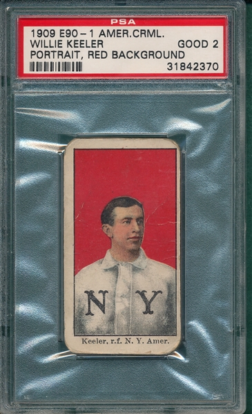 1909 E90-1 Keeler, Red Portrait, American Caramel Co. PSA 2