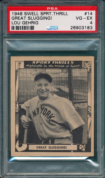 1948 Swell #14 Gehrig, Sport Thrills PSA 4