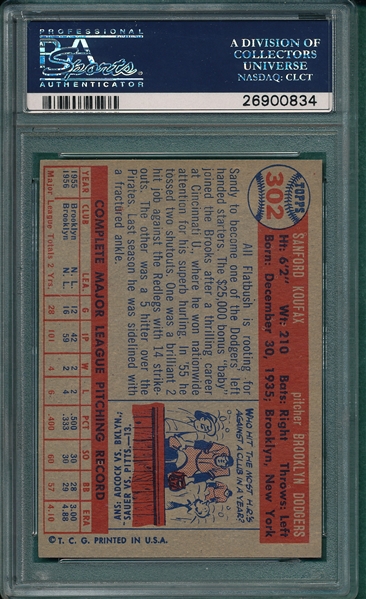 1957 Topps #302 Sandy Koufax PSA 5.5 *SP*