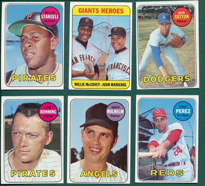 1969 Topps Lot of (308) W/ Stargell *Crease Free*