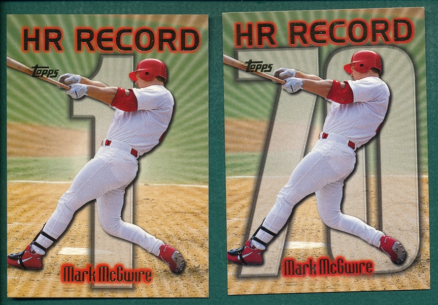 1999 Topps Chrome Mark McGwire HR Record Complete Set (70)