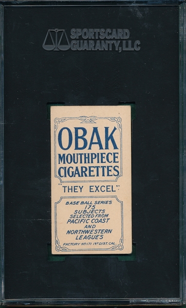 1910 T212-2 Daringer Obak Cigarettes SGC 50