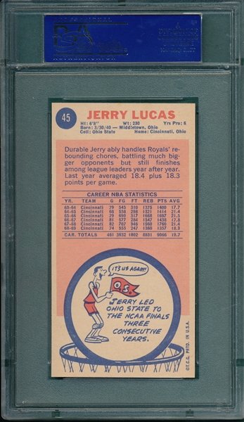 1969-70 Topps BSKT #45 Jerry Lucas PSA 8 