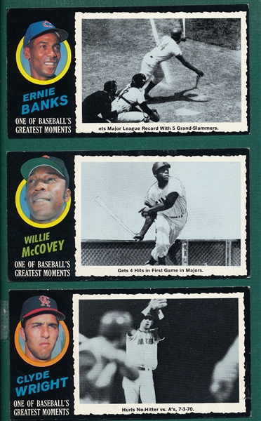 1971 Topps Greatest Moments Lot of (3) W/ Banks & McCovey