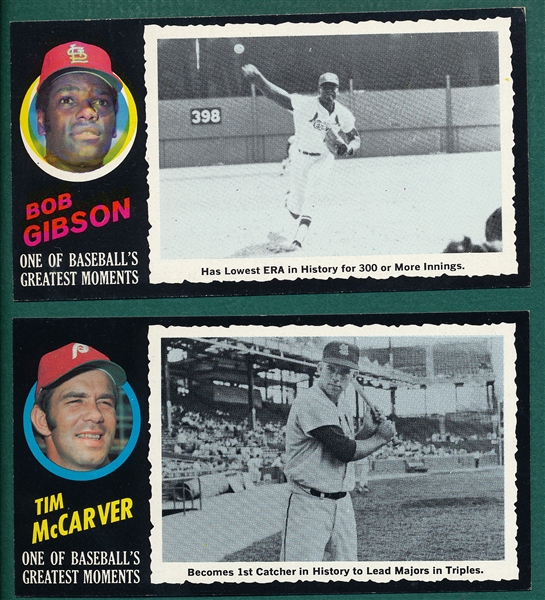 1971 Topps Greatest Moments McCarver & Gibson, Lot of (2)
