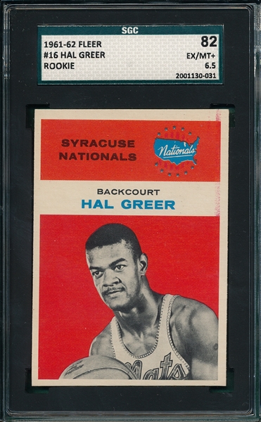 1961 Fleer BSKT #16 Hal Greer SGC 82 *Rookie*