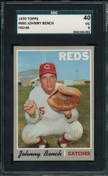 1970 Topps #660 Johnny Bench SGC 40 *High #* *Presents Much Better*
