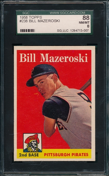1958 Topps #238 Bill Mazeroski SGC 88