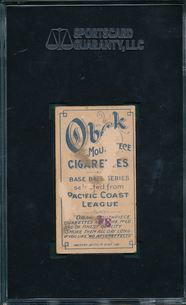 1909 T212-1 Reidy Obak Cigarettes SGC 10