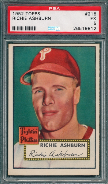 1952 Topps #216 Richie Ashburn PSA 5