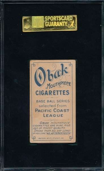 1909 T212-1 Lewis, C., Obak Cigarettes SGC 40