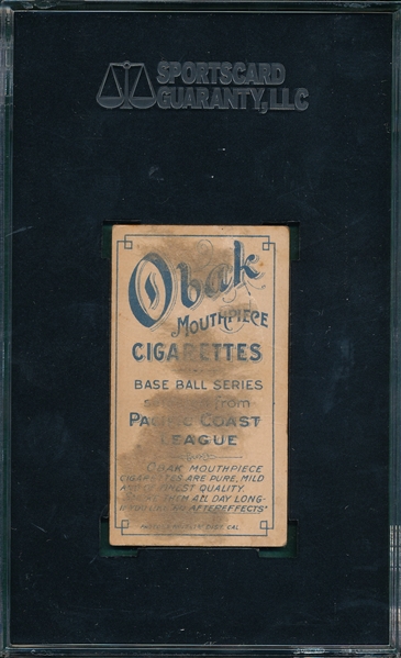 1909 T212-1 Nelson, Obak Cigarettes SGC 10 