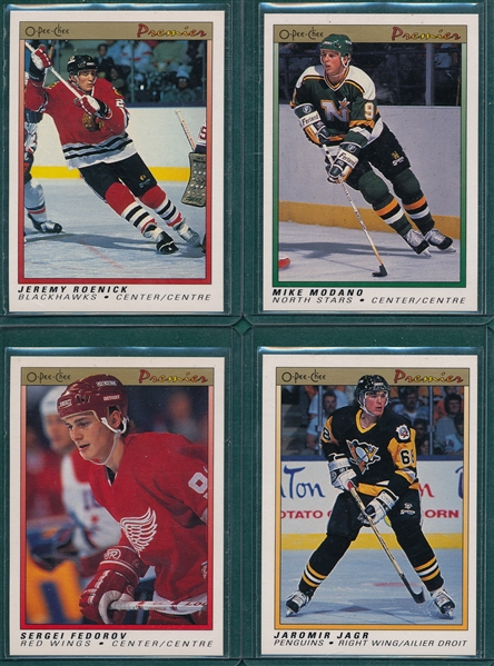 1990-91 O-Pee-Chee Premier Hockey Complete Set (132) W/ Roenick, Modano, Federov & Jagr, Rookies