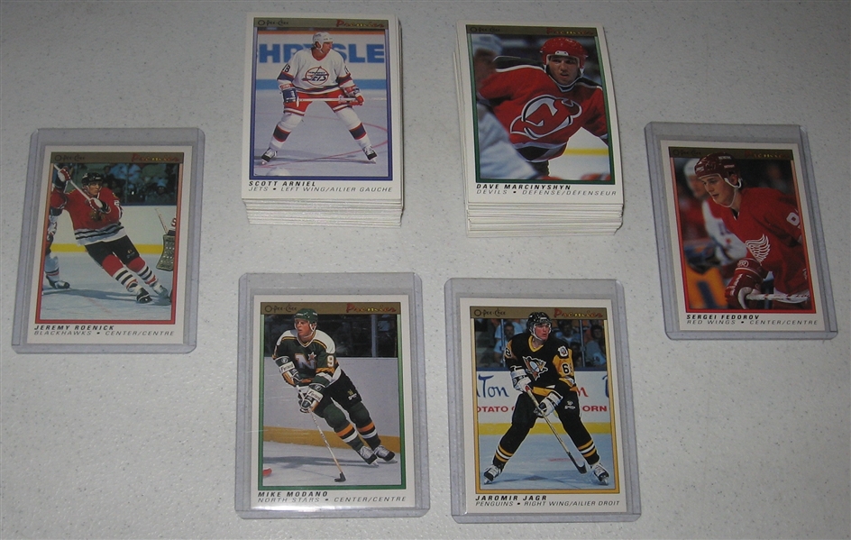 1990-91 O-Pee-Chee Premier Hockey Complete Set (132) W/ Roenick, Modano, Federov & Jagr, Rookies