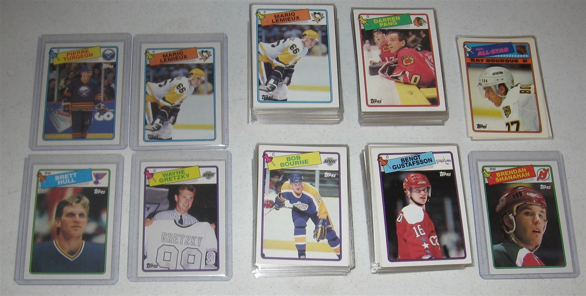 1988-89 Topps Hockey Near Set (197/198) Plus Stickers W/ Brett Hull, Rookie