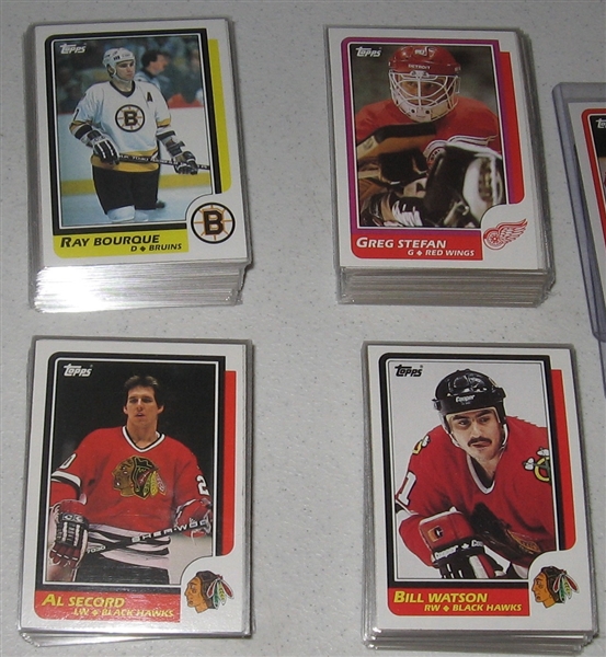 1986-87 Topps Hockey Complete Set (198) Plus Stickers W/ Clark, Vanbiesbrouk & Roy, Rookies