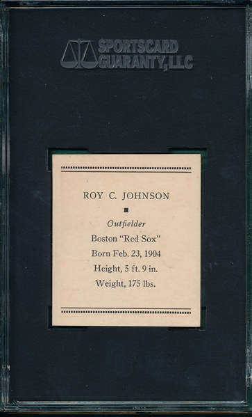 1933 R305 Johnson Tattoo Orbit SGC 84