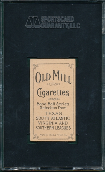 1909-1911 T206 McCauley Old Mill Cigarettes SGC 35