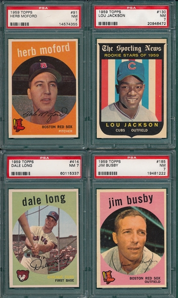 1959 Topps Lot of (4) W/ #91 Moford PSA 7