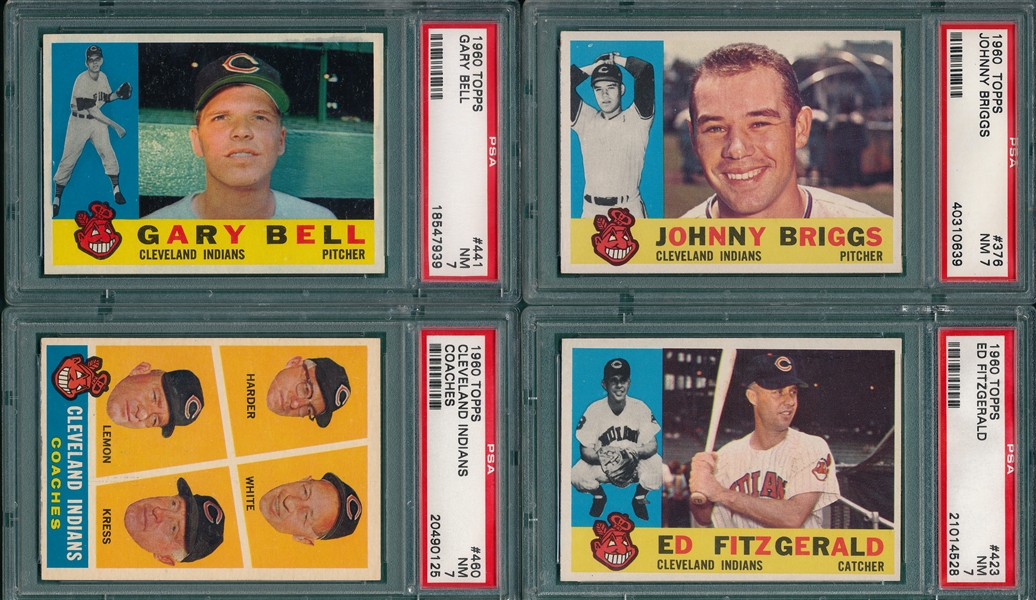 1960 Topps Lot of (6) Indians, W/ #178 Held, PSA 7 