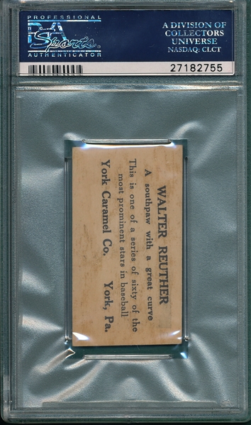 1927 E210-1 #2 Walter Reuther York Caramels PSA 4