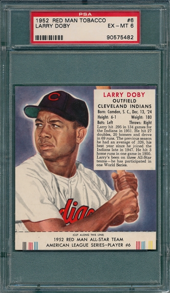 1952 Red Man Tobacco #6 Larry Doby PSA 6