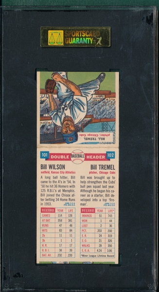 1955 Topps Double Headers #101/102 Wilson/Tremel SGC 88
