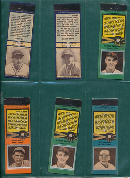 1936 Diamond Matchbooks Lot of (16) W/ Billy Herman