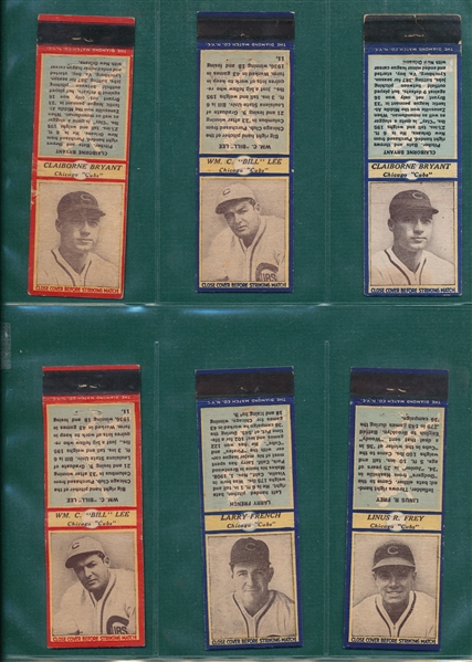 1936 Diamond Matchbooks Lot of (16) W/ Billy Herman