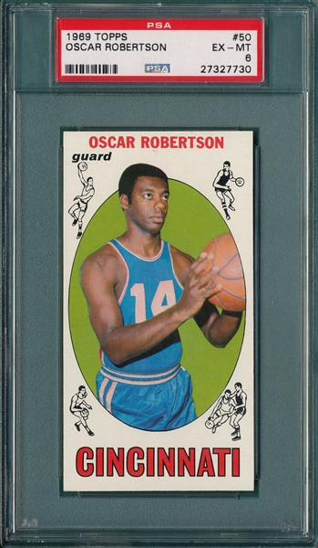 1969 Topps BSKT #50 Oscar Robertson PSA 6