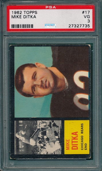 1962 Topps #17 Mike Ditka PSA 3 *Rookie*